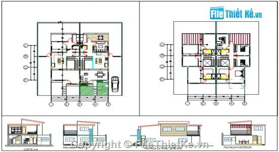 cad mẫu nhà,cad nhà,Nhà 2 tầng đẹp